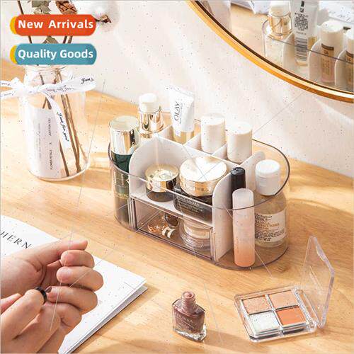 Cosmetic organizer desktop transparent compartment storage b