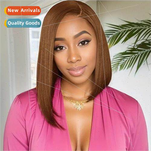 Europe Fashion Brown Wig o Head Medium Short Chemical Fiber