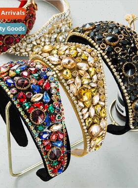 Hair bands new baroque retro stained glass fashion flash cro