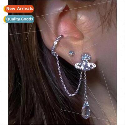 che Saturn full diamonds Empress Dowager water drop ear bone