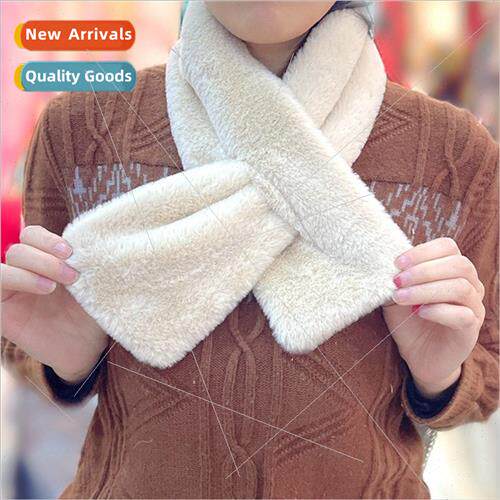 Winter warm scarf imation rabb hair pearl buckle fur scarf K