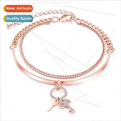Europe new hjewelry copper plated rose gold women multi-laye