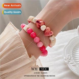 round beads elastic Love hundred ceramic bracelet crystal