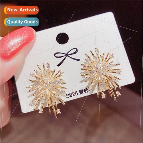 2020 new zirconia fireworks earrings 14K plating delicate ea