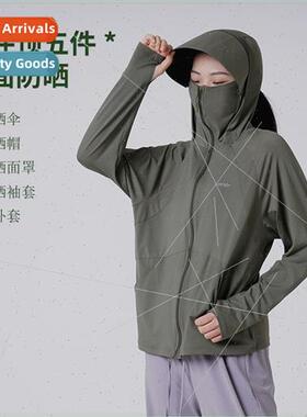 New summer sunsuit womens long sunscreen clothing pockets ho