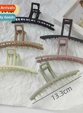 Oversized grab clip frosted metal shark clip hair card back