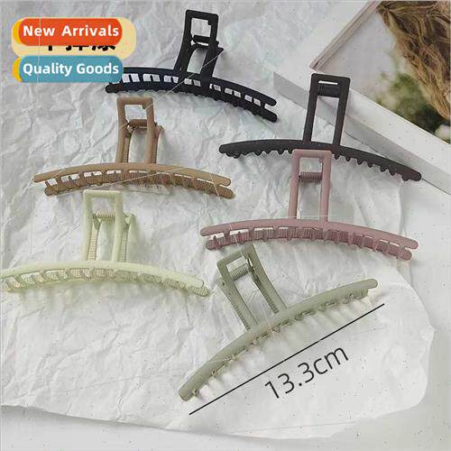 Oversized grab clip frosted metal shark clip hair card back