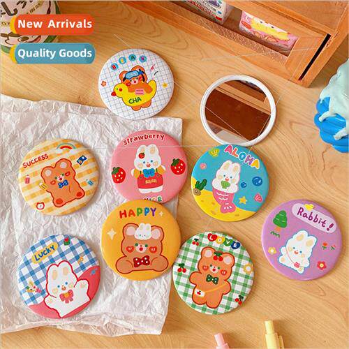 Creative mini single-sided round mirror cute portable Rui Ru