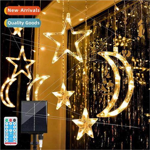 Curtain ghts LED Star Moon Solar Star ghts Patio Decoration