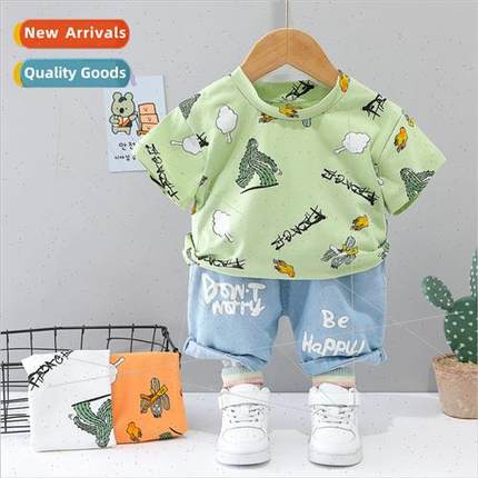 2023 Summer Short Sleeve Pants Set Pullover Shirt Cartoon Fu