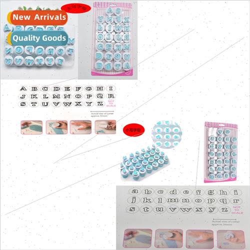 26PCS Case Alphanumeric Springm Moulds Biscu Moulds Flip Cho