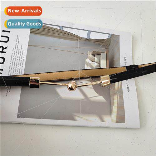 Long gold color buckle elastic waistband fine decorative dre