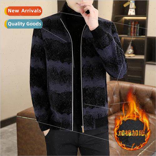 Men tweed jacket men new fall winter stand-up collar tweed h