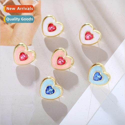 Europe fashion earrings rhinestone colorful zirconia plated