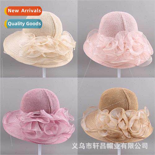 Organza fisherman hat women summer outdoor sunscreen UV hat