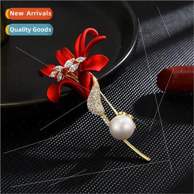 Classic high-grade Korea women flower brooch electroplating