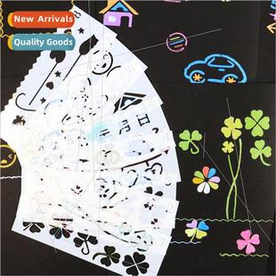 template clover sets ruler drawing thin long leaf Four