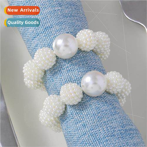 Europe new corn elastic pearl napkin ring handmade beaded na