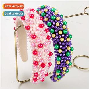 top Europe headband pearl sponge skull high new bands Hair