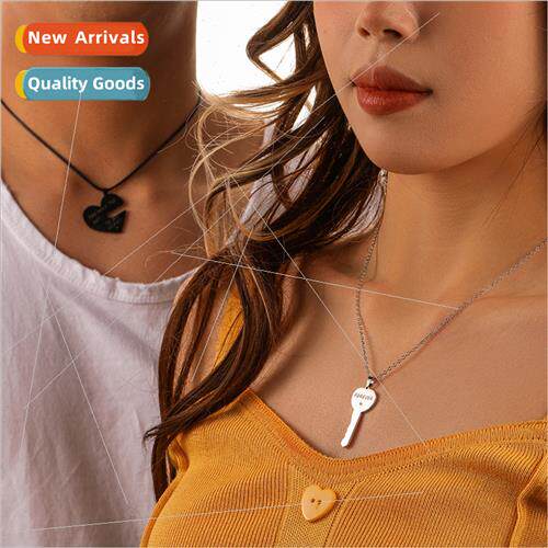 Europe fashion simple stainless steel black whe couple love