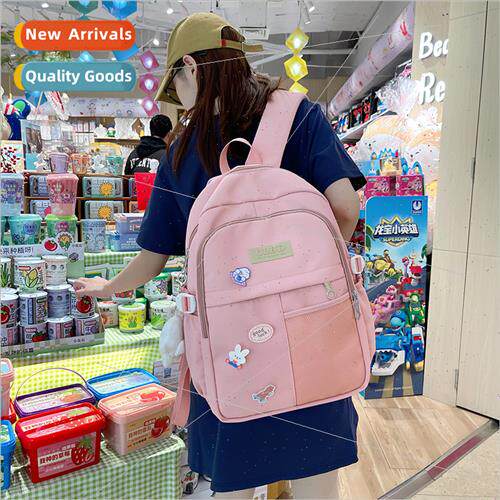 ins schoolbag Korean nd shoulder bag new solid color college