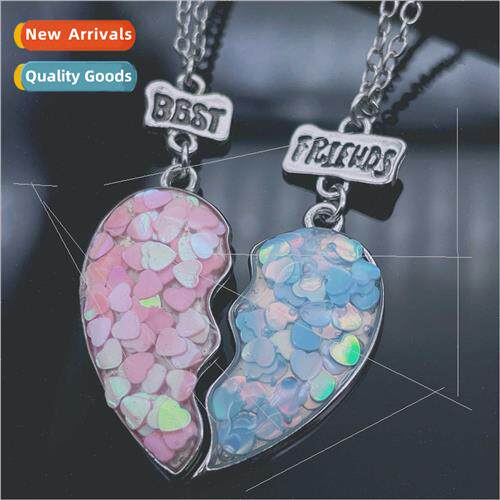 Europe Creative Drip Cartoon Alloy Necklace Love Heart Splic