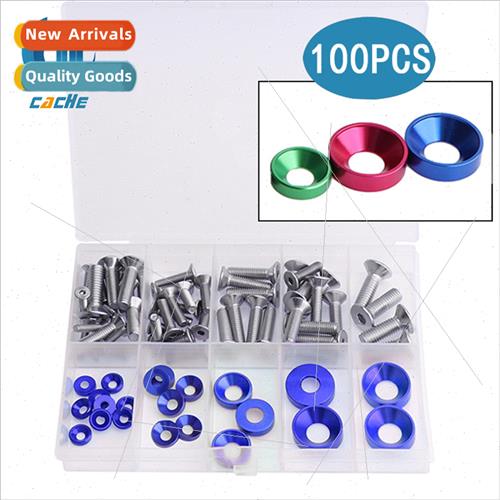 Aluminum Recessed Hole Washers 100pcs Boxed Colorful Screw F