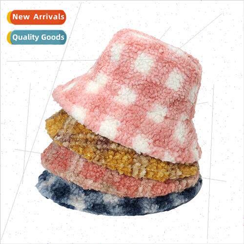 Autumn winter new retro classic plaid basin hat leisure outd