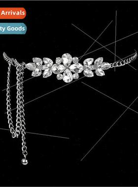 Women Rhinestone Embellished Chain Belt Decoration Dress Swe