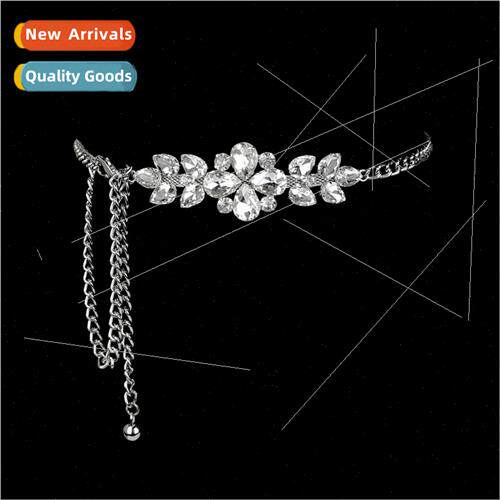 Women Rhinestone Embellished Chain Belt Decoration Dress Swe