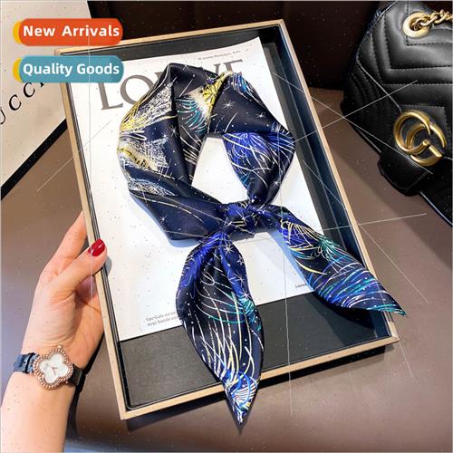 Blue fireworks silk mulberry silk scarf female Korean  sprin