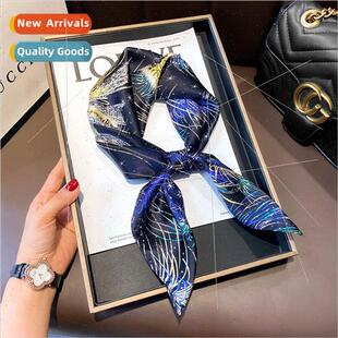 Blue fireworks silk mulberry silk scarf female Korean sprin
