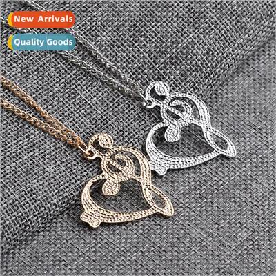 Europe new love notes necklace fashion hollow music symbols