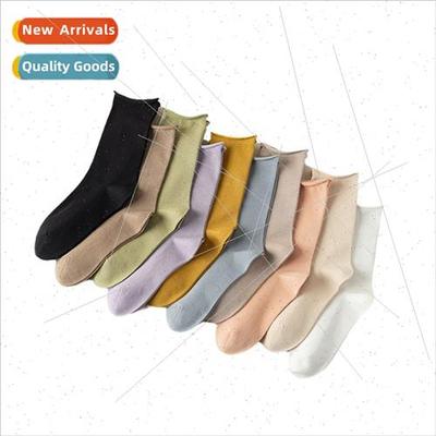 Stacked socks women mid-calf socks spring autumn cotton bone