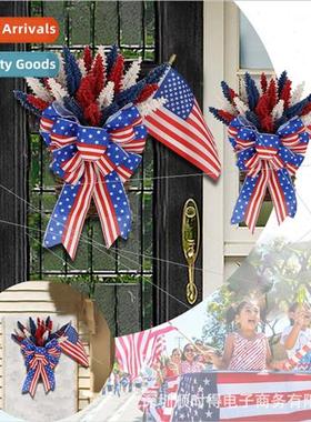 American  Day Independence Day Wheat Spike Flag Flower Baske