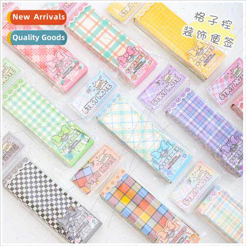 Plaid control decorative sticky notes ins art simple plaid h