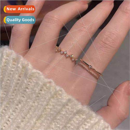 Korea opening adjustable girls ins delicate zirconia index f