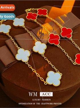 Tanium steel wh diamonds acrylic flower bracelet Korea simpl