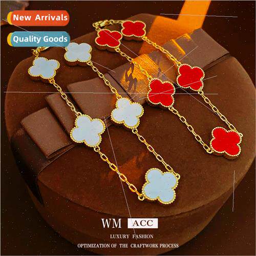 Tanium steel wh diamonds acrylic flower bracelet Korea simpl
