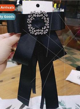 Fluttering tie bow tie female Korean plum drill pin shirt co