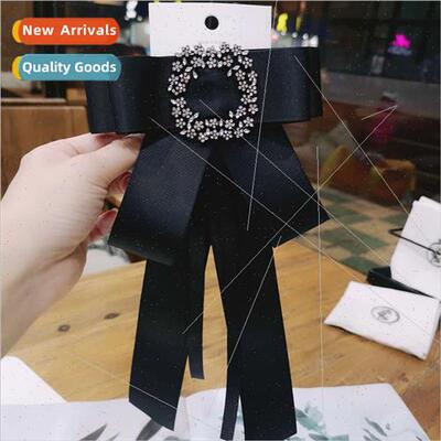 Fluttering tie bow tie female Korean plum drill pin shirt co