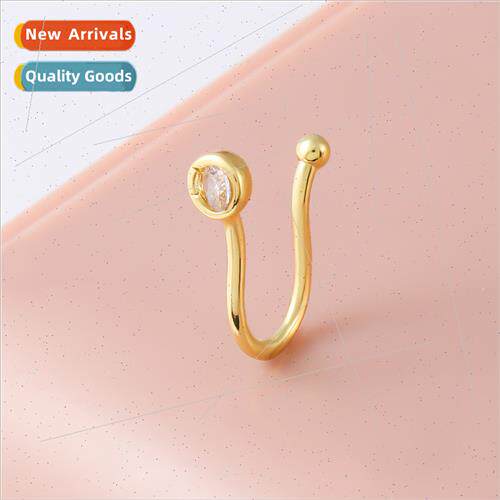U-shaped nose clip Europe zirconia geometric open nose ring