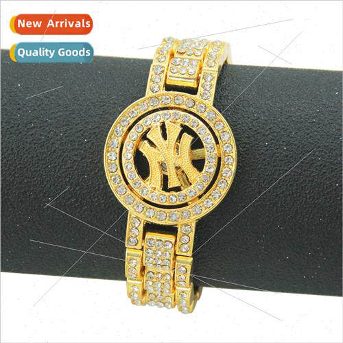 Europe full diamonds cool rotatable letters watch chain brac