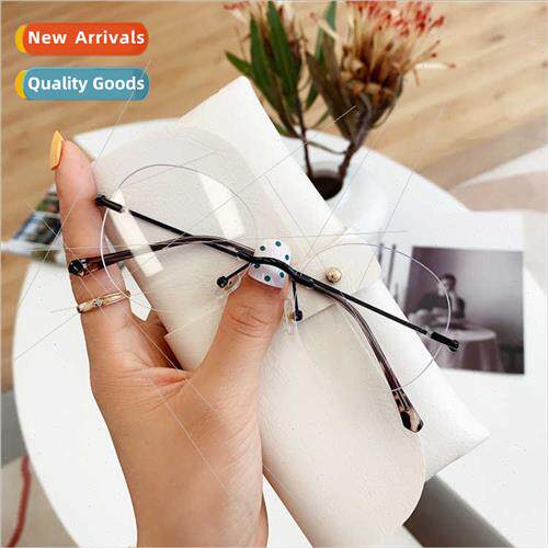 Eyeglasses frame men ultra-light rimless metal eyeglasses fr