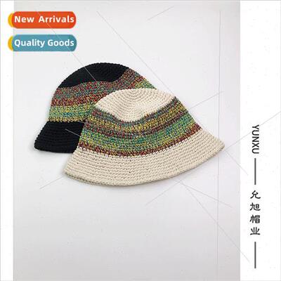Hat Fan ins wind rainbow mixed color hhook fisherman hat nic
