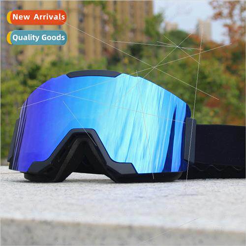 Magnetic ski goggles column ski glasses double layer anti-fo