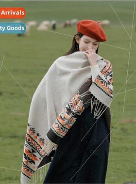 Classic striped color clashing ethnic shawl travel sl scarf