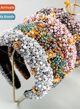 Europe fashion thickened sponge gold velvet fabric beaded co