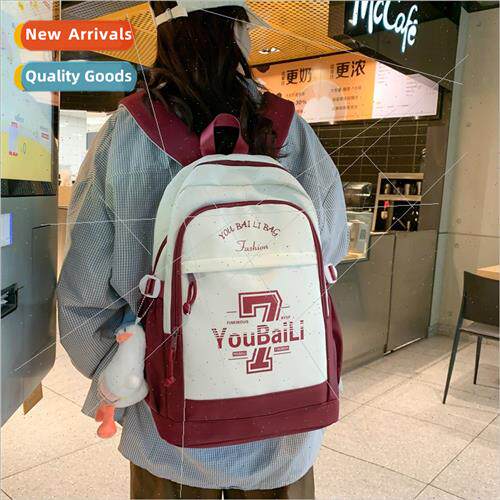Schoolbag Female  Letter Patchwork Student Shoulder Bag Kore