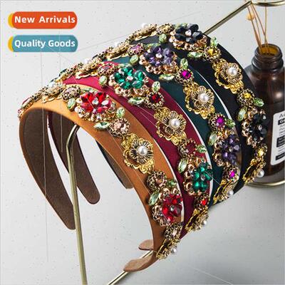 Hair bands 适用women  new baroque vintage super flash glass